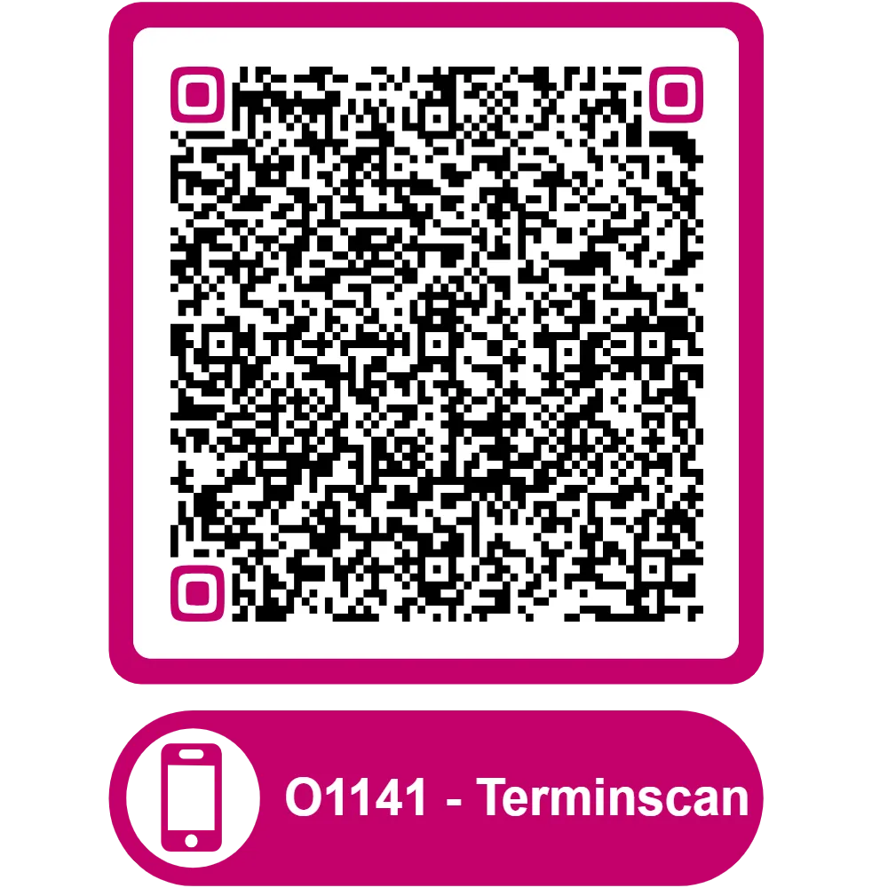 Scannable QR code for the appointment
