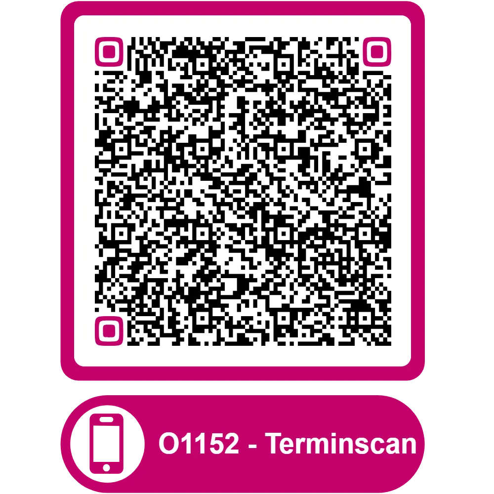 Scannable QR code for the appointment