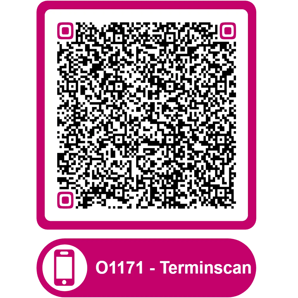 Scannable QR code for the appointment