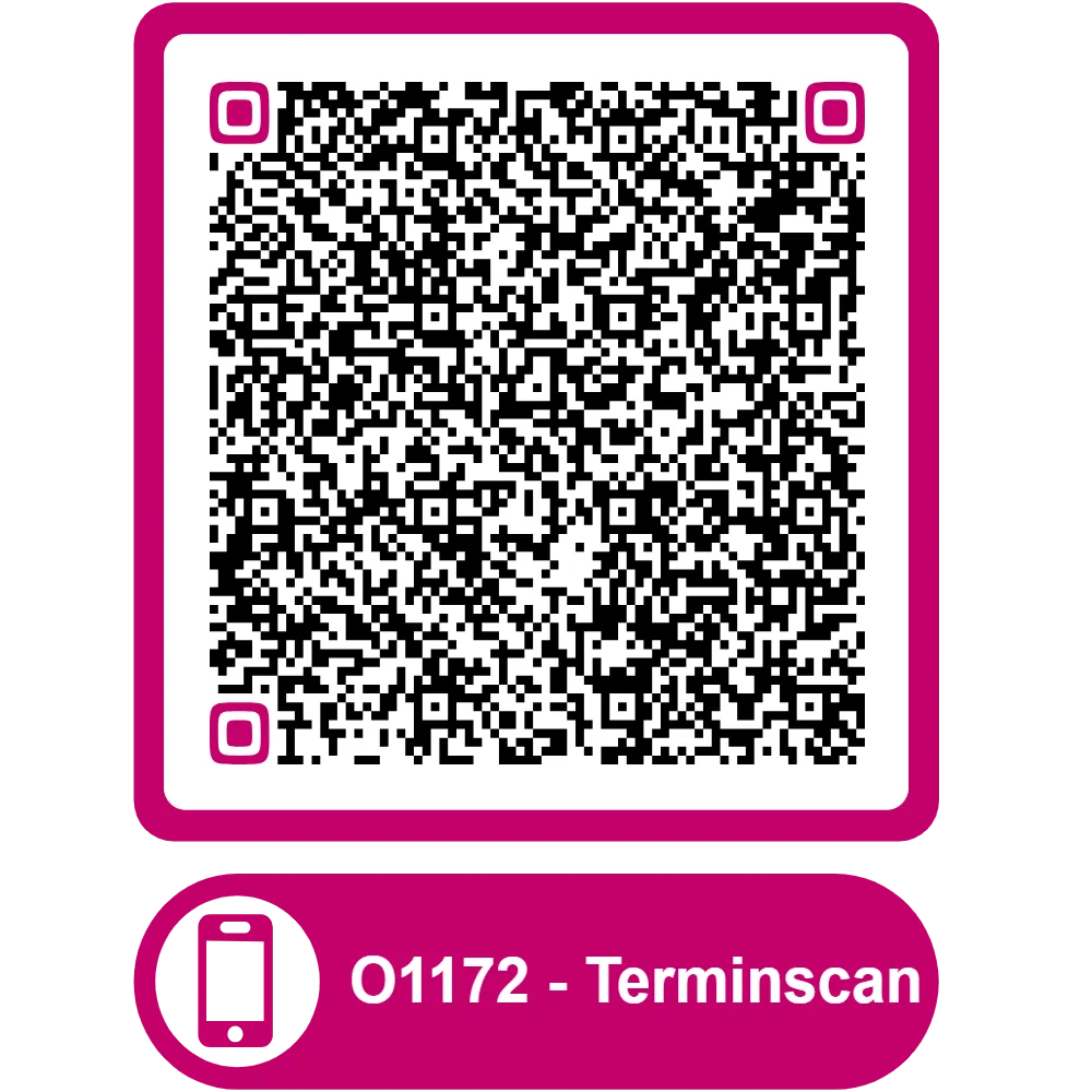 Scannable QR code for the appointment