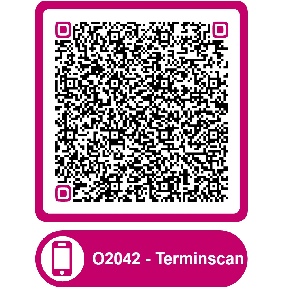 Scannable QR code for the appointment