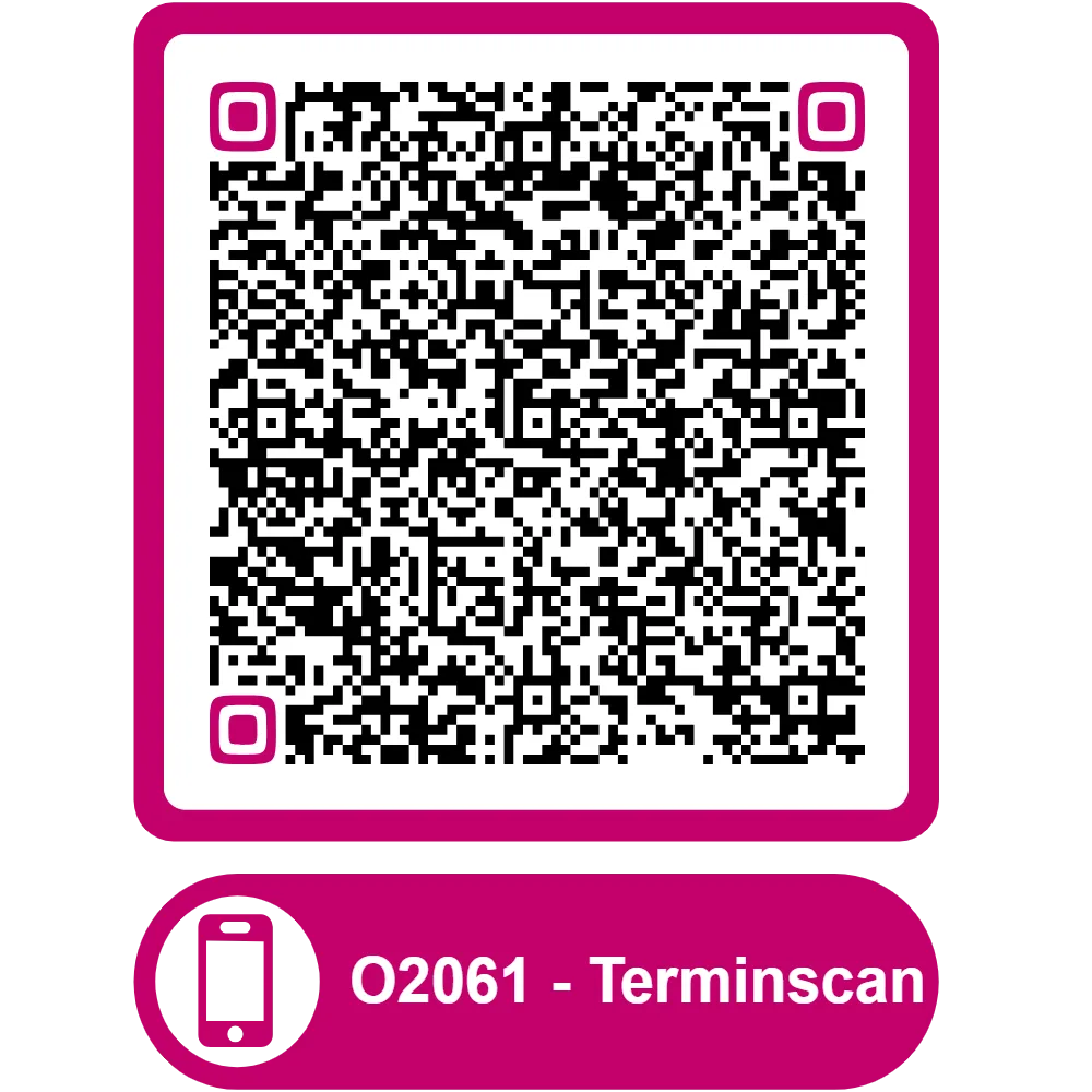 Scannable QR code for the appointment