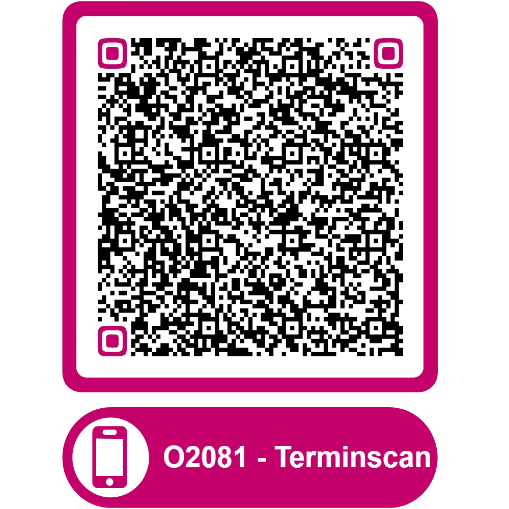 Scannable QR code for the appointment