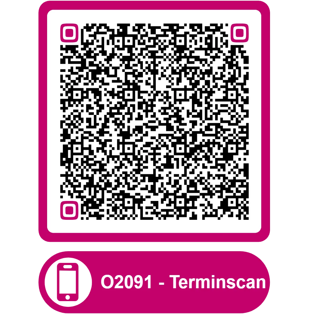 Scannbarer QR Code zum Termin
