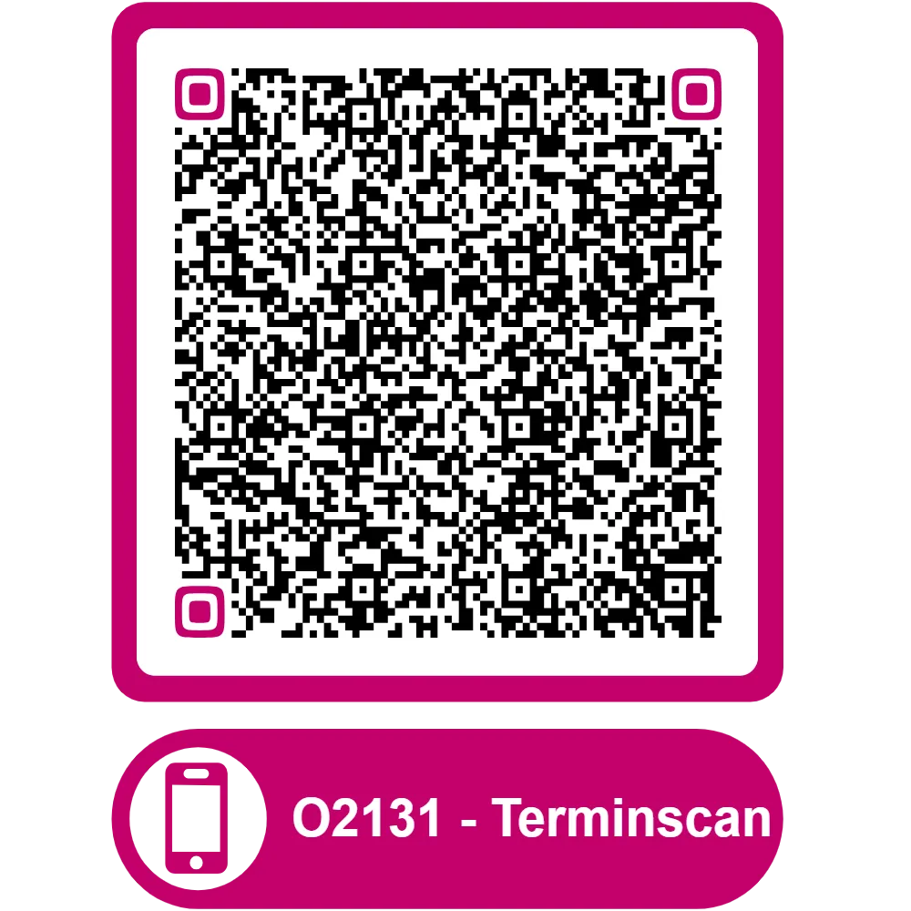 Scannable QR code for the appointment