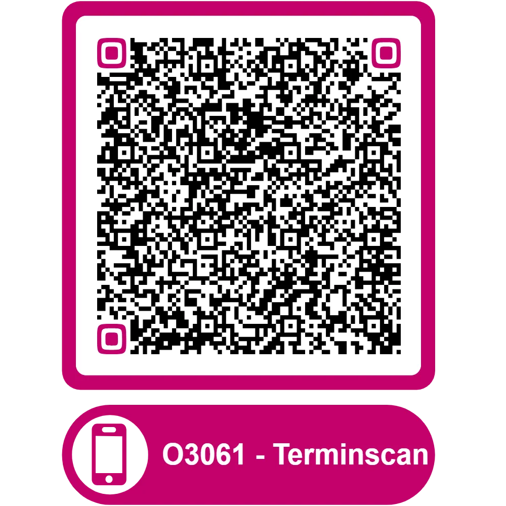 Scannable QR code for the appointment