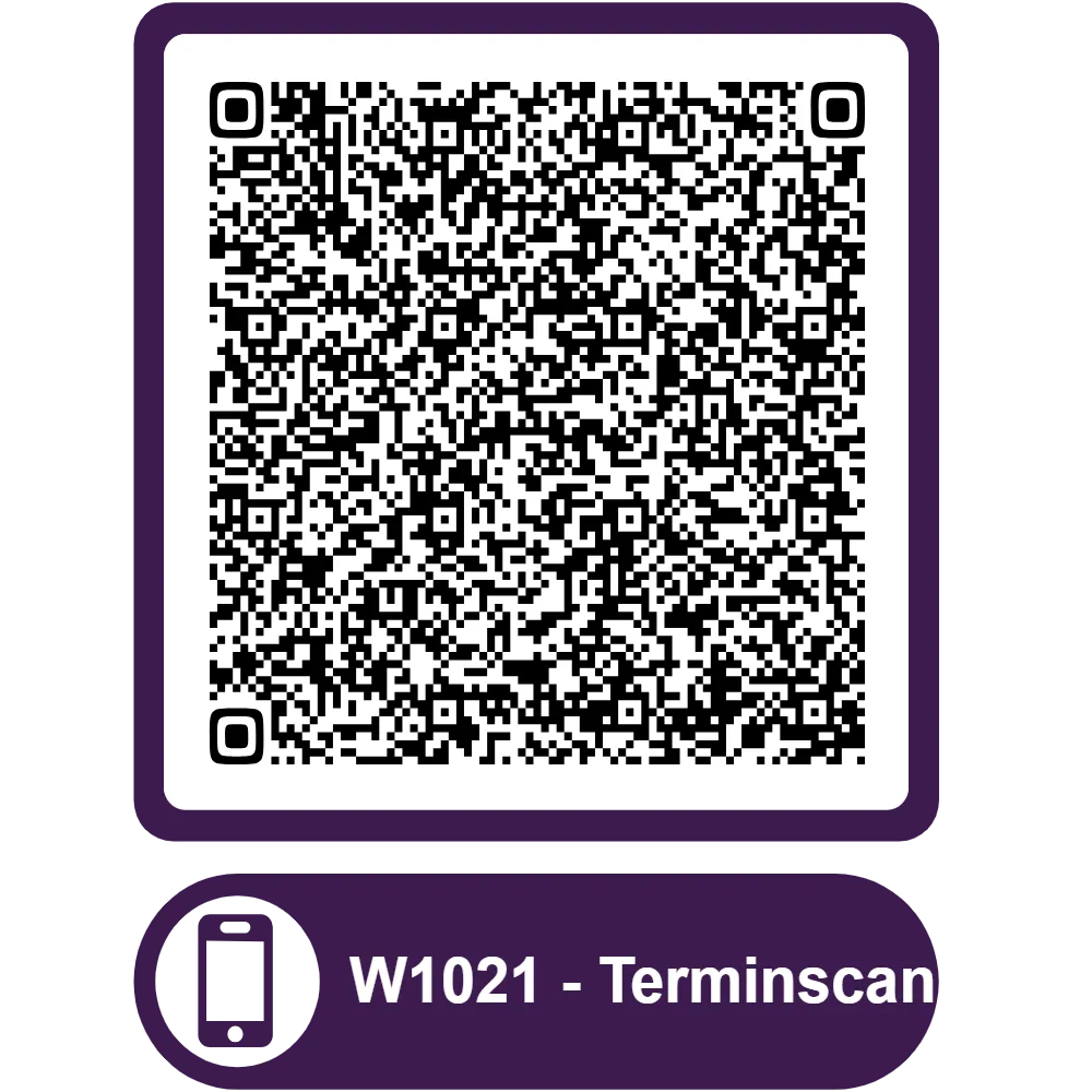 Scannable QR code for the appointment