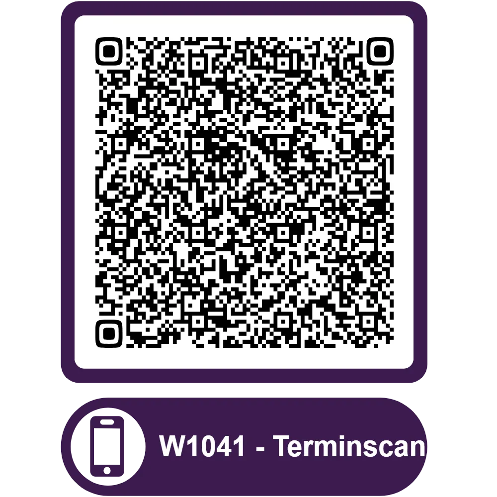 Scannable QR code for the appointment