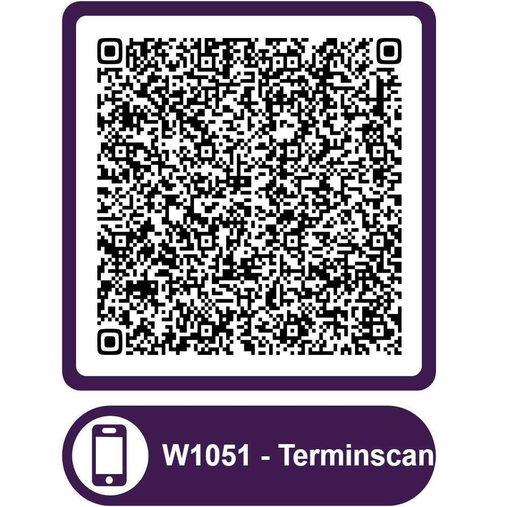Scannable QR code for the appointment