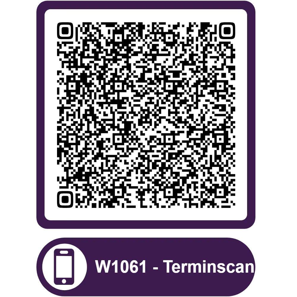 Scannable QR code for the appointment