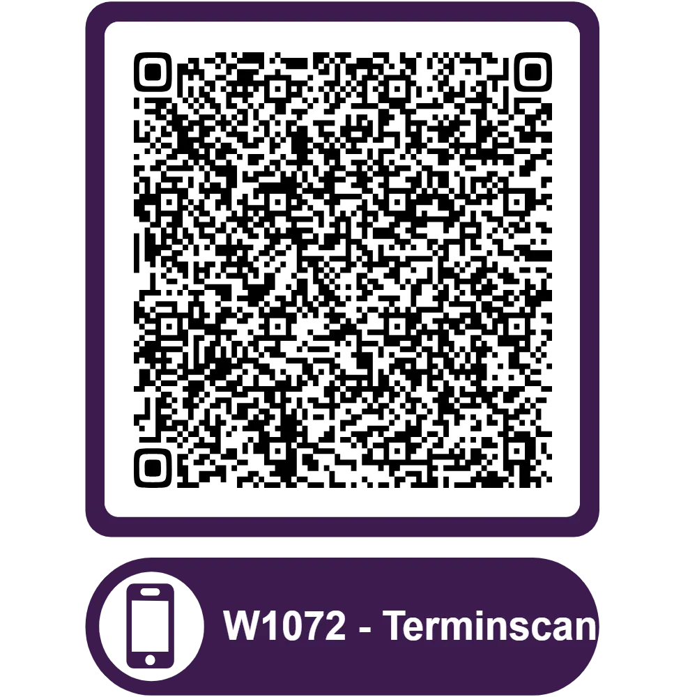 Scannable QR code for the appointment