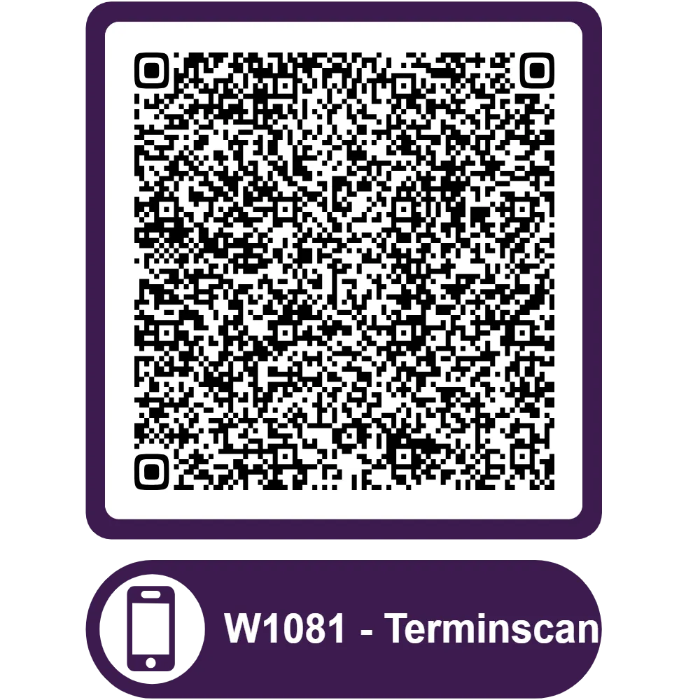 Scannable QR code for the appointment