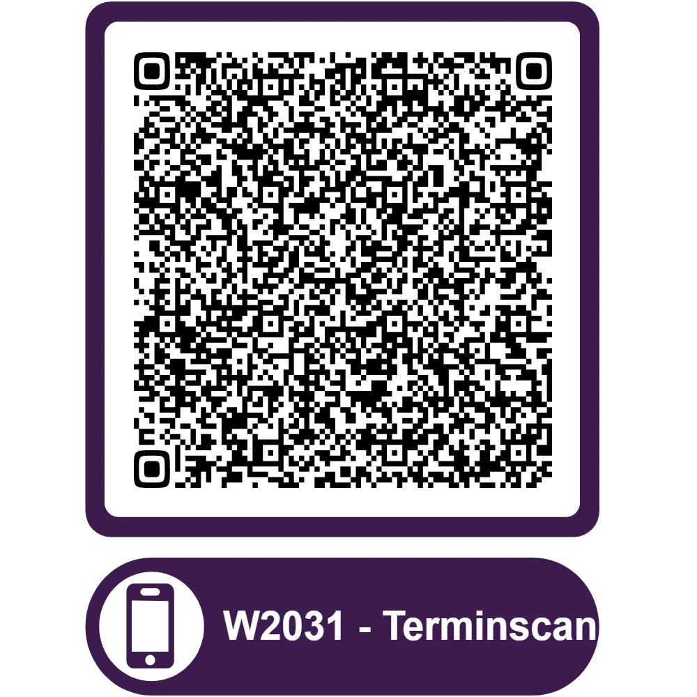 Scannable QR code for the appointment