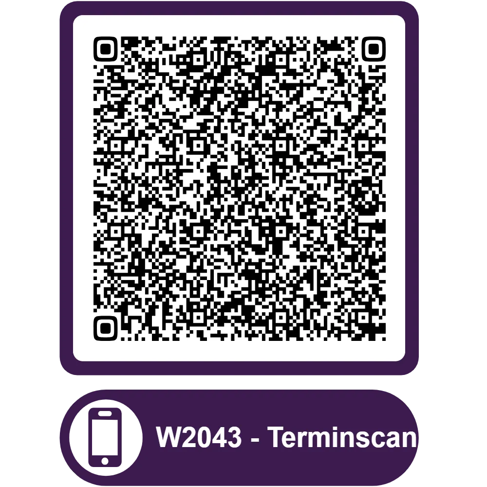 Scannable QR code for the appointment
