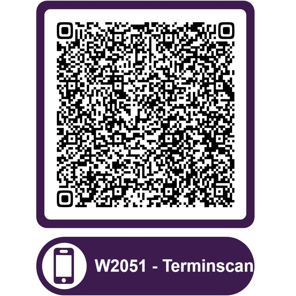 Scannable QR code for the appointment