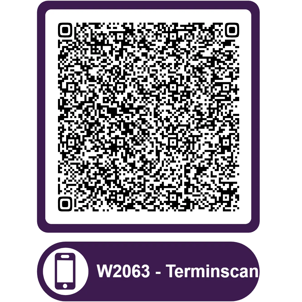 Scannable QR code for the appointment