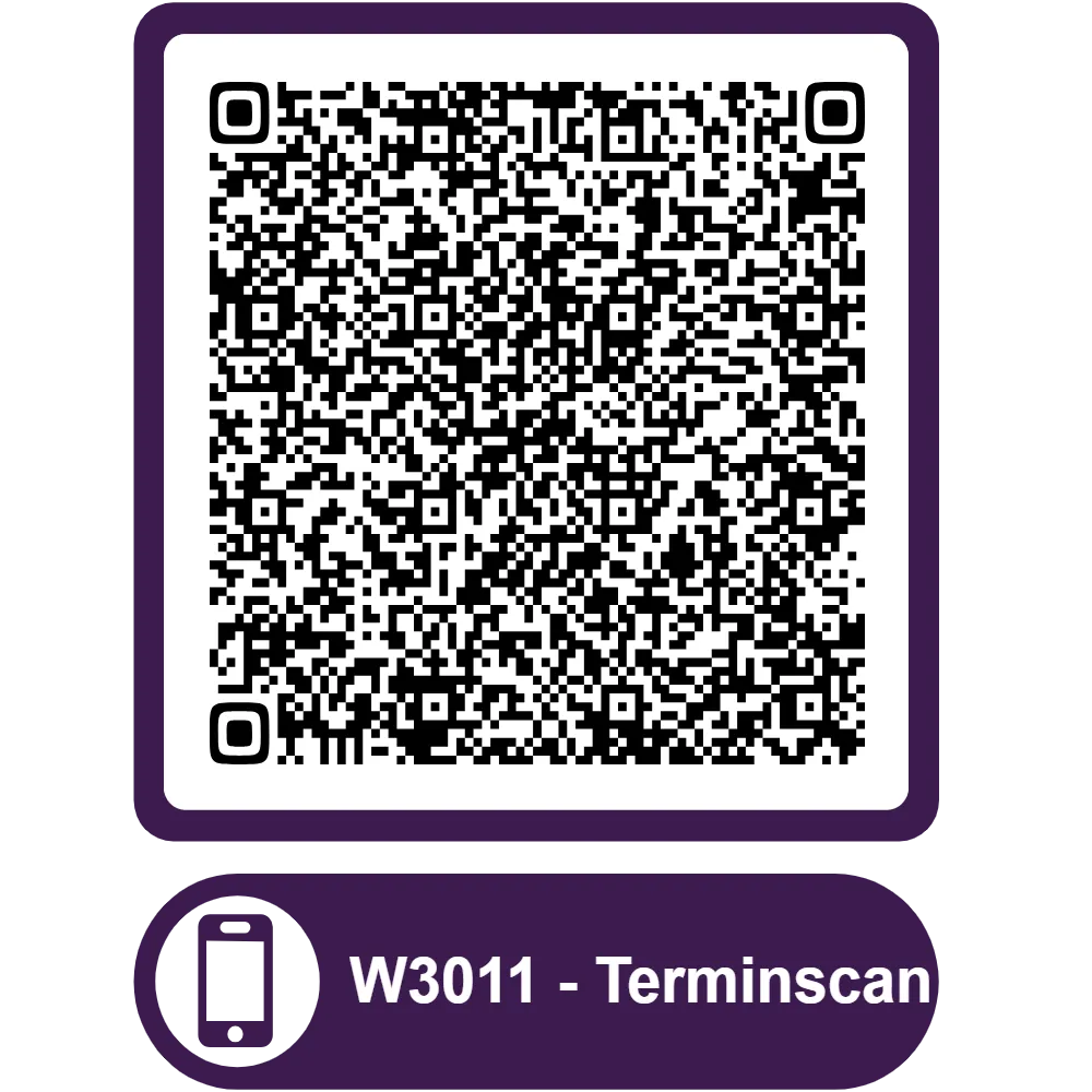 Scannable QR code for the appointment