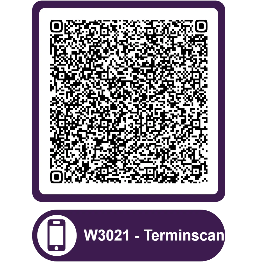 Scannable QR code for the appointment