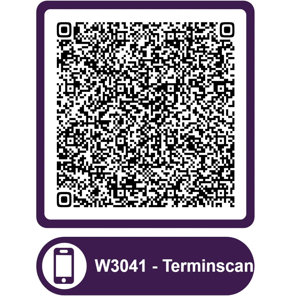 Scannable QR code for the appointment