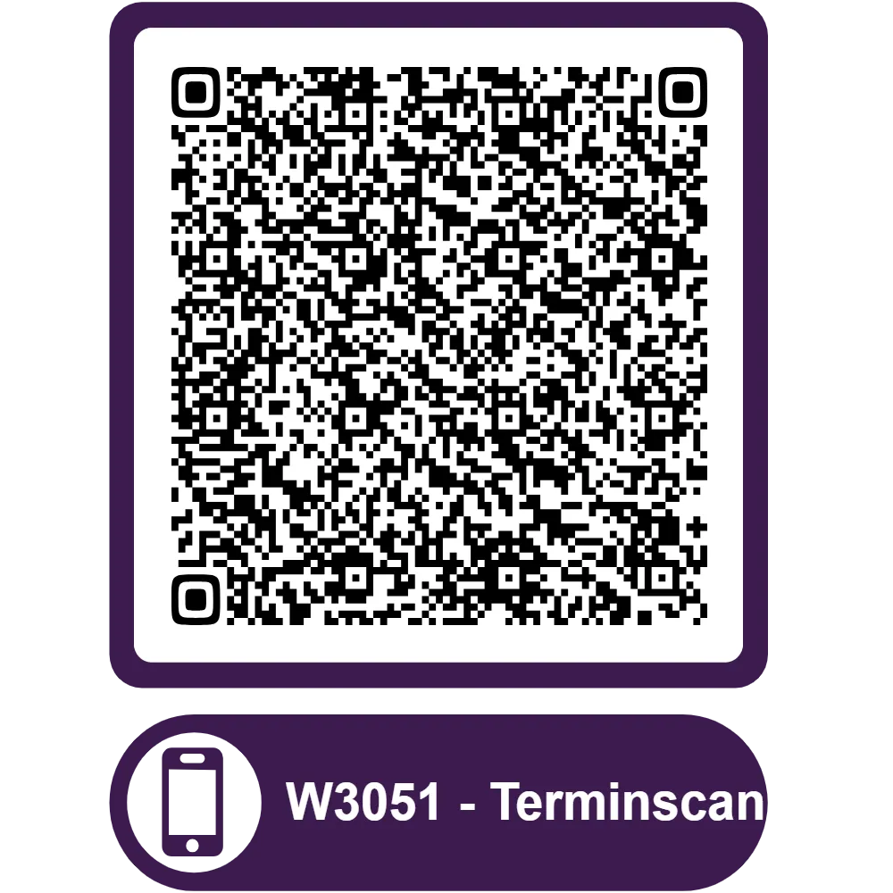 Scannable QR code for the appointment