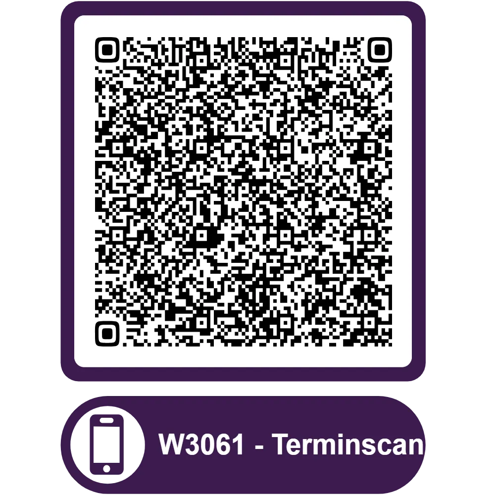 Scannable QR code for the appointment