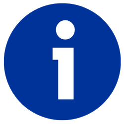 Info-Icon weißes i auf blauem Kreis