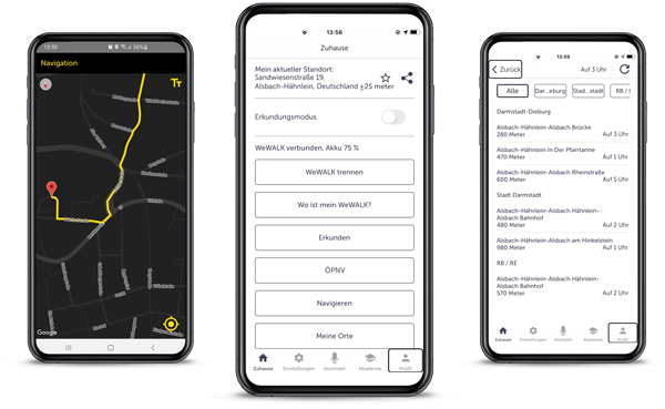 WeWALK-App Ansicht